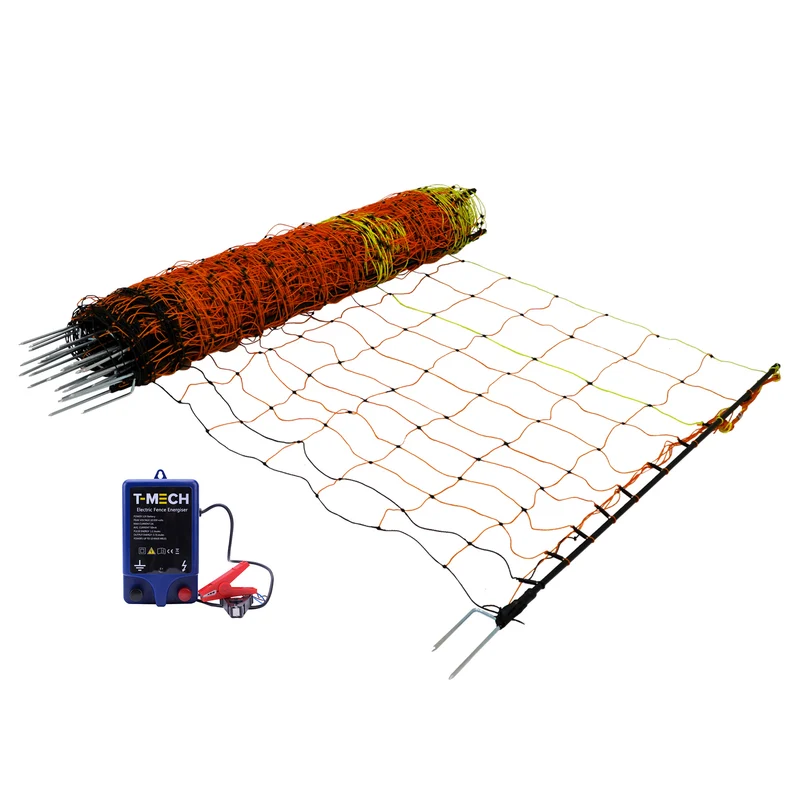 Lot de Filet Électrifiable Pour Volaille 50 m & Électrificateur