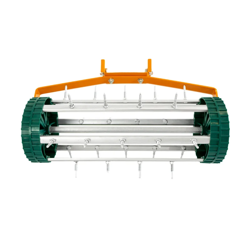 Ensemble 2-en-1 Scarificateur et Niveleur de Pelouse de 100 cm - Vert