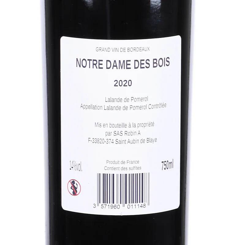 NOTRE DAME DES BOIS LALANDE POMEROL BORDEAUX 2020 14%
