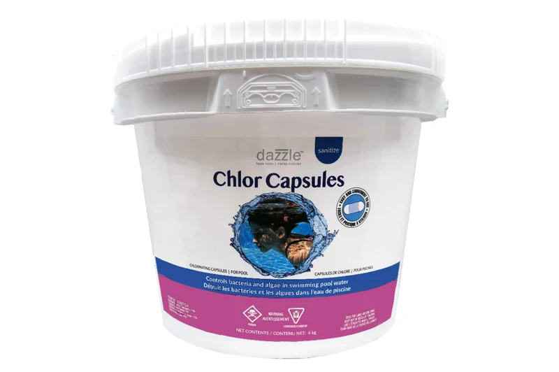 Dazzle Chlor Capsules – Chlore non stabilisé 70 % pour piscine, 6 kg