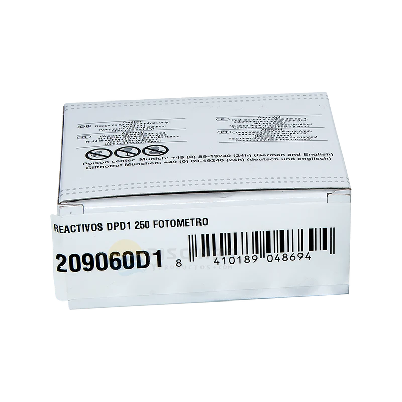 Reactivo DPD-1 fotómetros PrimeLAB y PoolLAB, 250 Tabletas.