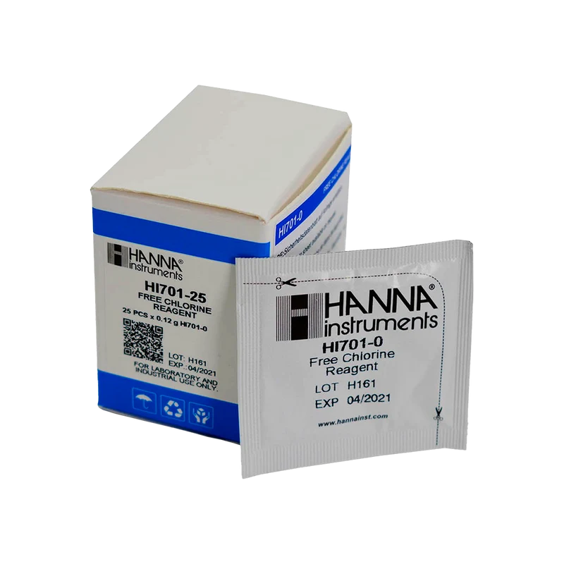 Reactivo polvo HANNA para cloro libre. 25 Pcs.