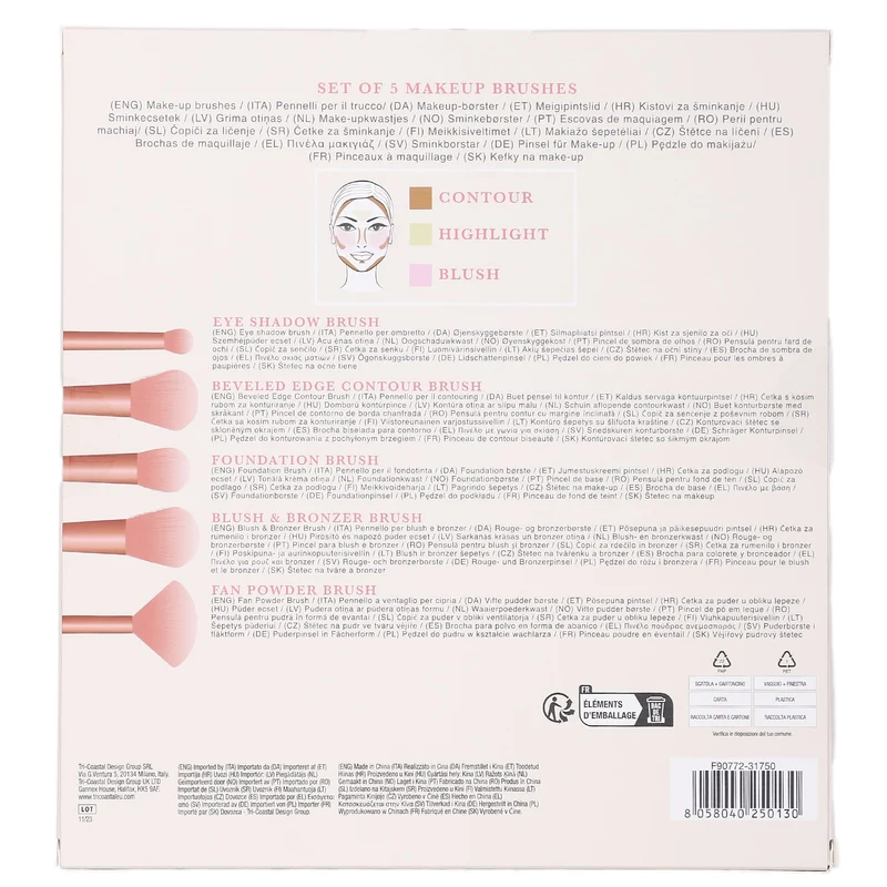 Set de 5 pinceaux à maquillage