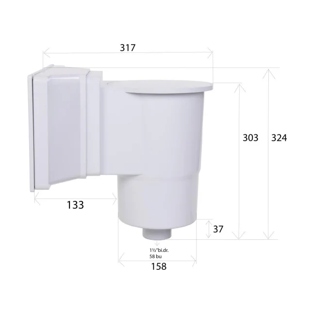 Skimmer blanc la bouche grande - AquaForte