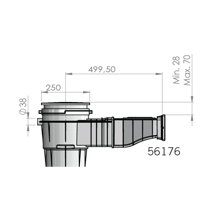 Skimmer NORM 17,5L vis métrique - Skimmer de paroi