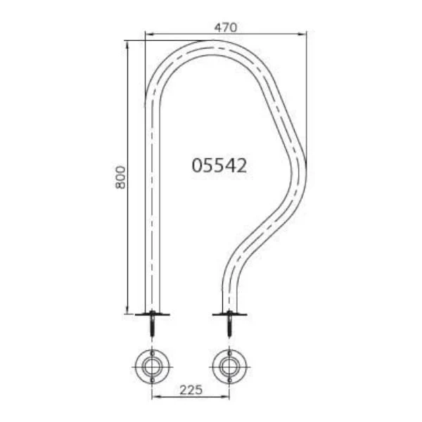 Sortie bain Inox platine 470x800mm*