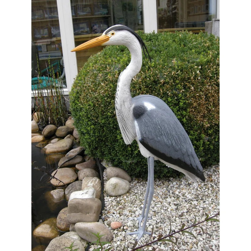 Héron factice 2 pattes - Figurine pour bassin - Efficace contre les hérons