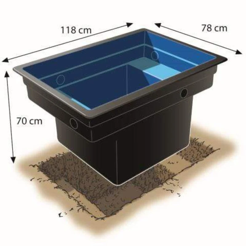Quadra C1 - Bassin à enterrer 118 x 78 x 70CM - 520litres - Ubbink