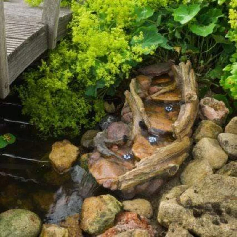 Reveton coude droit - Cours d'eau naturel avecR pompe et LED - Ubbink