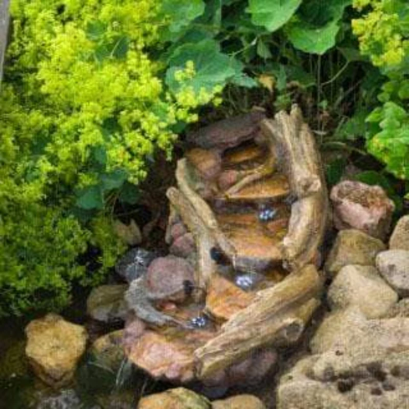 Reveton coude droit - Cours d'eau naturel avecR pompe et LED - Ubbink