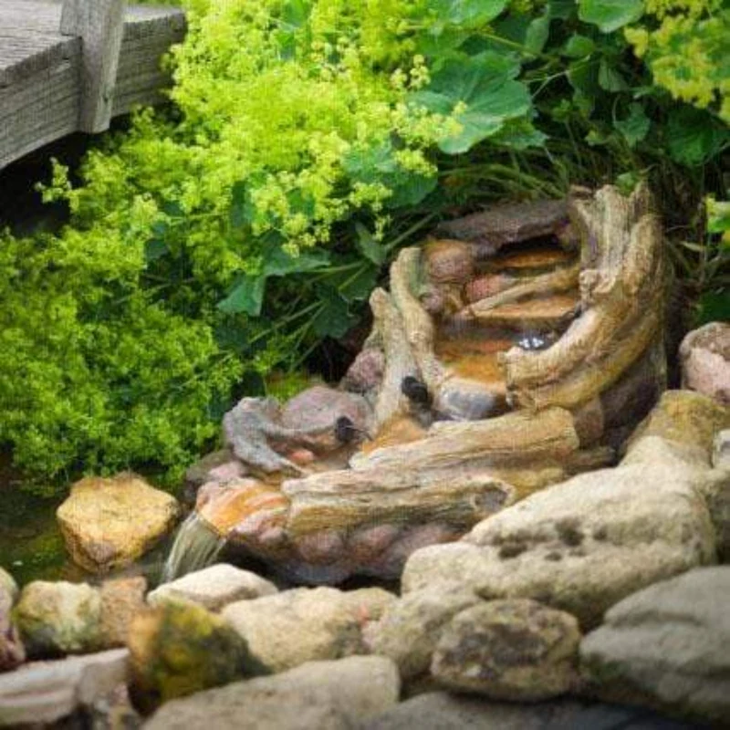 Reveton coude droit - Cours d'eau naturel avecR pompe et LED - Ubbink