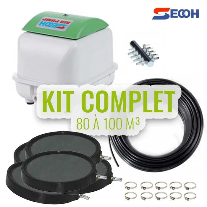 Kit n°6 pour bassin de 60 à 80M³ - Japan quality - Secoh - Protégez votre bassin cet hiver avec l'aération premium !