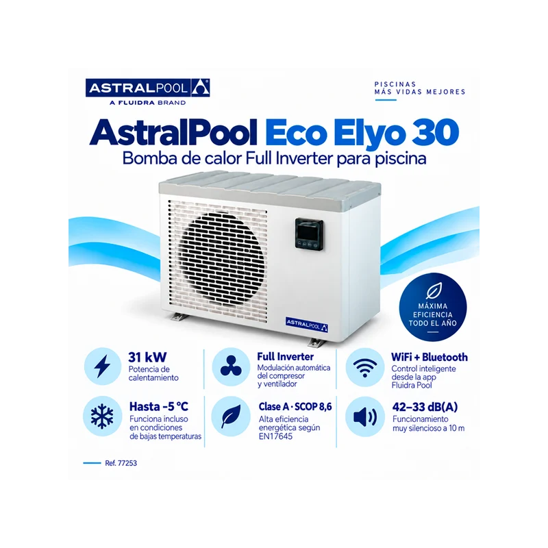 Bomba de calor AstralPool Eco Elyo 30 Full Inverter WiFi - 31 kW