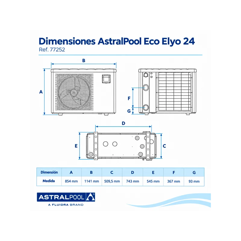 Bomba de calor AstralPool Eco Elyo 24 Full Inverter WiFi - 24 kW