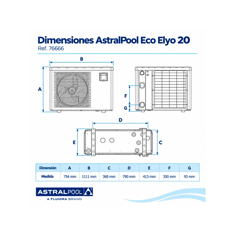 Bomba de calor AstralPool Eco Elyo 20 Full Inverter WiFi – 20 kW