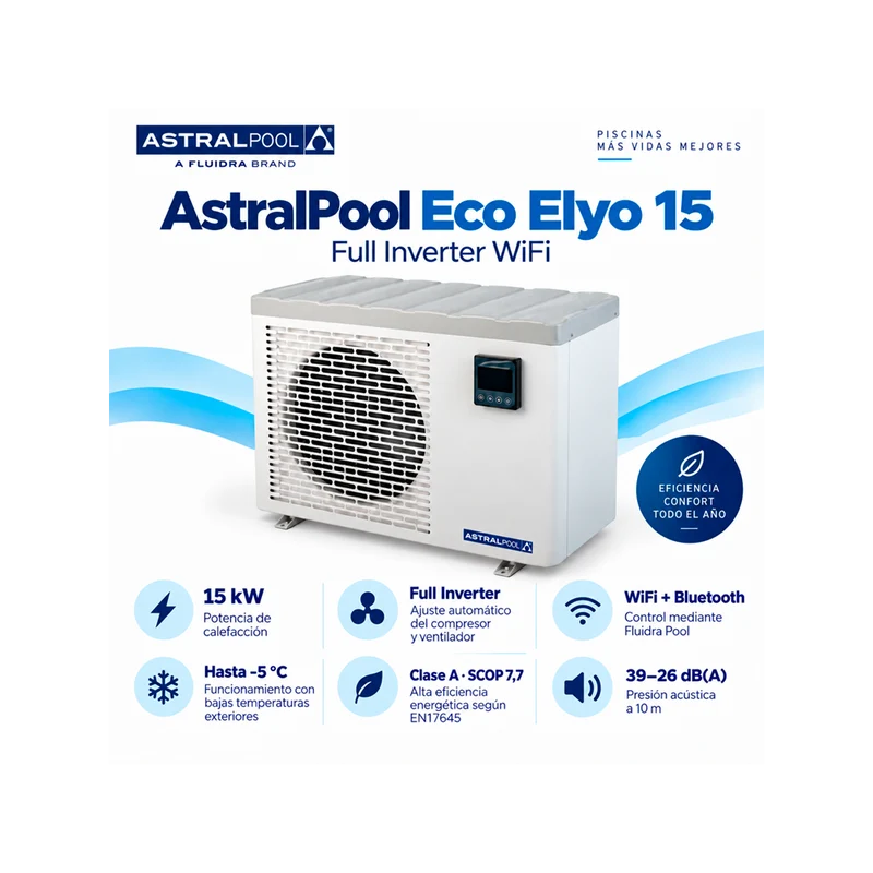 Bomba de calor AstralPool Eco Elyo 15 Full Inverter WiFi - 15 kW