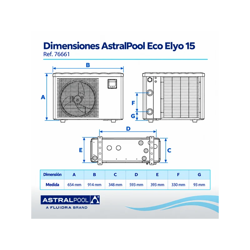 Bomba de calor AstralPool Eco Elyo 15 Full Inverter WiFi - 15 kW