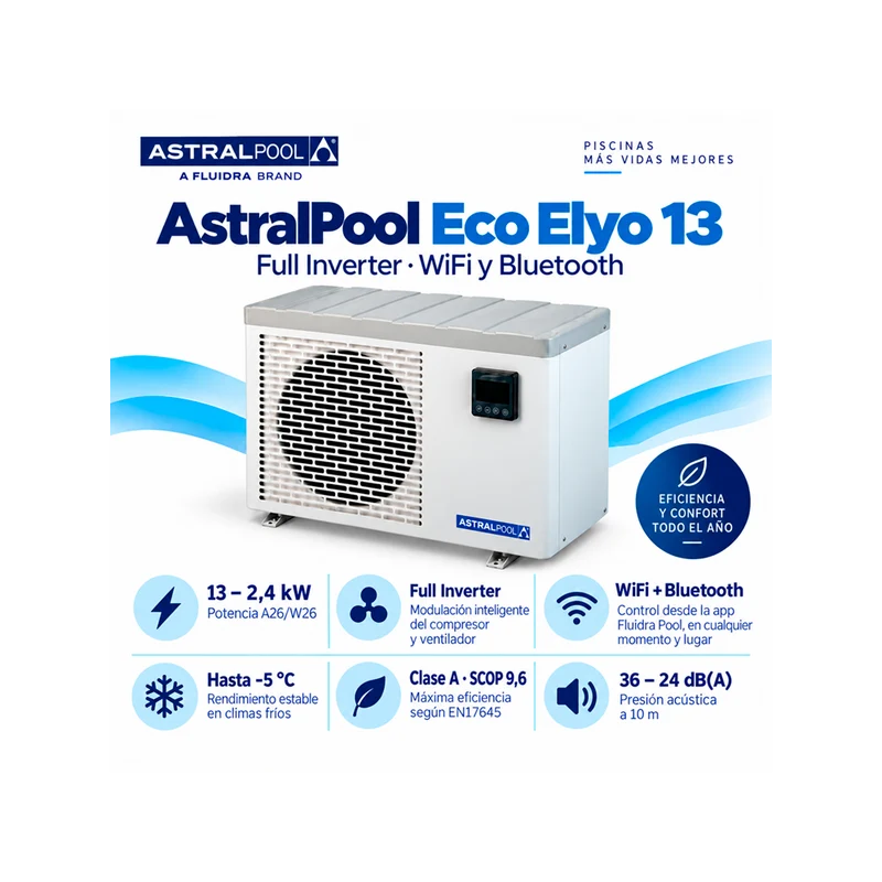 Bomba de calor AstralPool Eco Elyo 13 Full Inverter WiFi - 13 kW