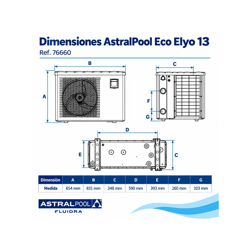 Bomba de calor AstralPool Eco Elyo 13 Full Inverter WiFi - 13 kW