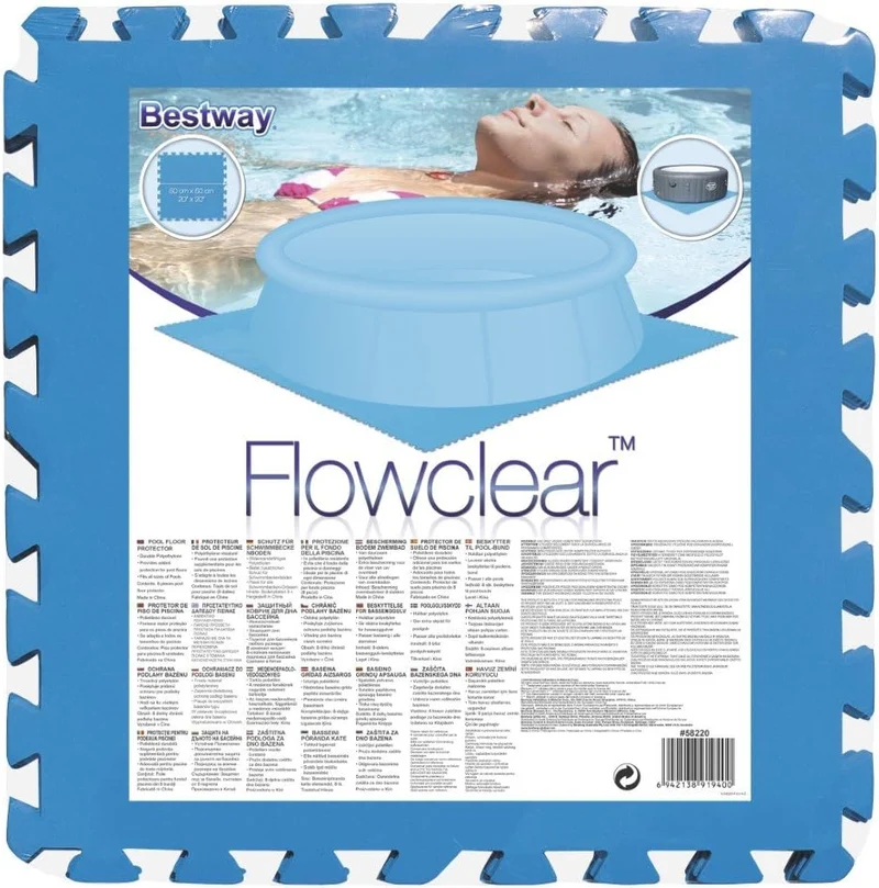 Bestway - Tapiz de suelo de goma azul (50 x 50 cm)