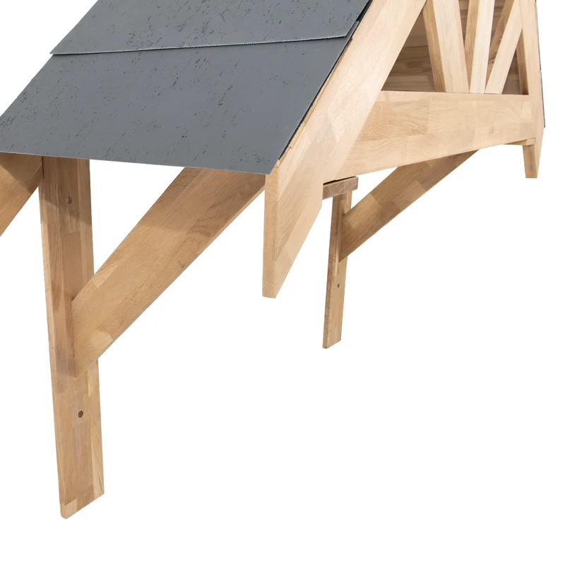 Kit de Marquise en Bois Chêne Massif - 125 cm