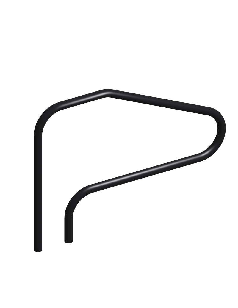Rampe de piscine creusée Figure 4 noire – Main courante classique en acier inoxydable 304