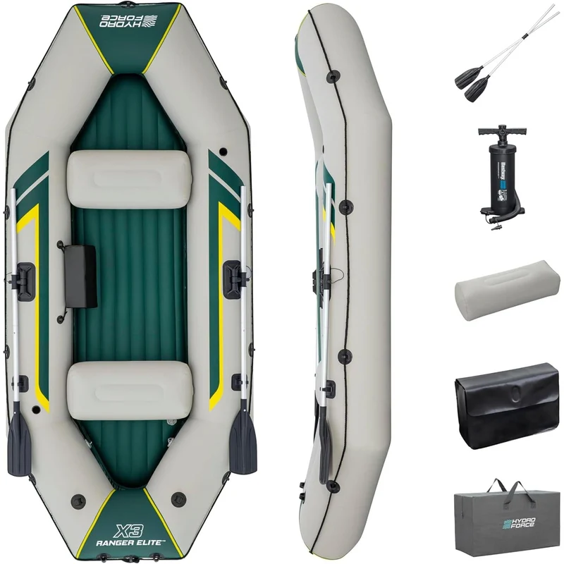 Bestway – Barca hinchable Hydro-Force Ranger Elite X3 Raft Set (295 × 130 cm)