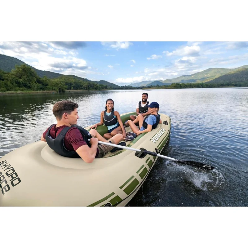Bestway – Barca hinchable Hydro-Force Voyager X4 Raft Set (350 × 145 cm)