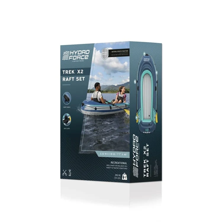 Bestway – Barca hinchable Hydro-Force Trek X2 Raft Set (232 × 118 cm)