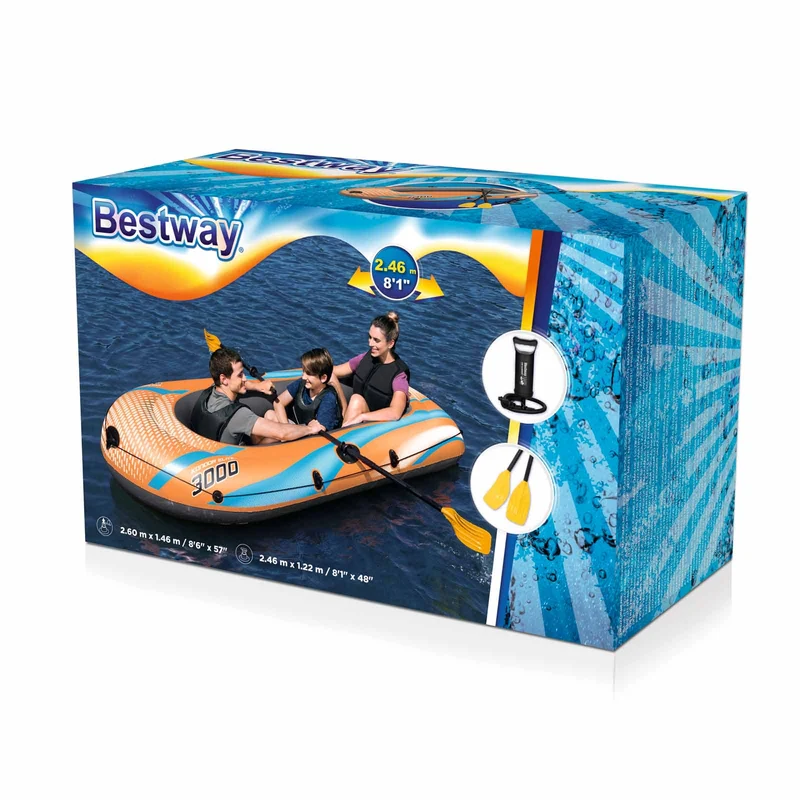 Bestway – Barca hinchable Kondor Elite 3000 Raft Set (246 × 122 cm)