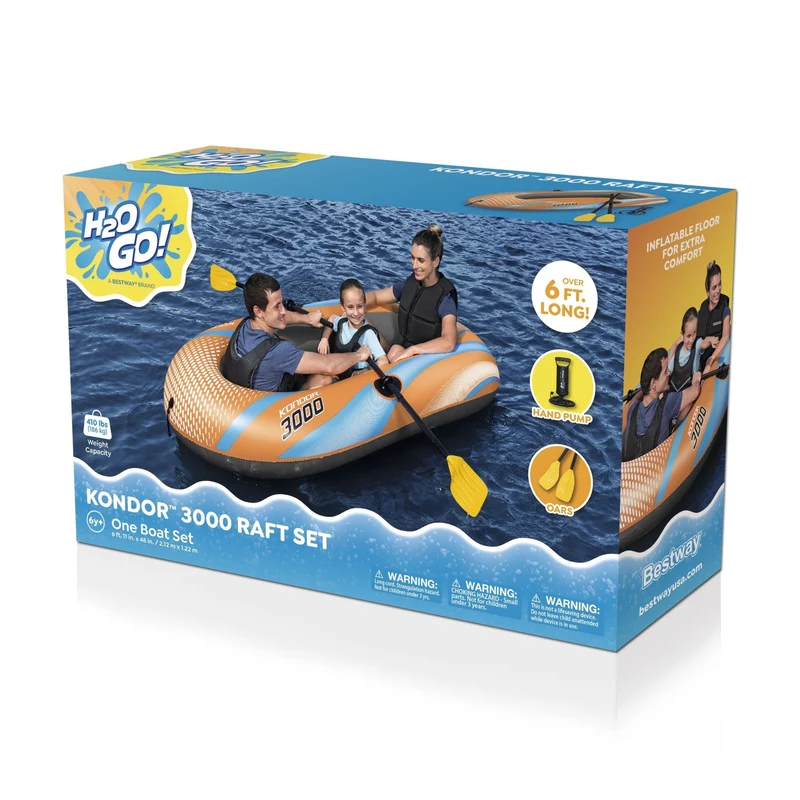 Bestway – Barca hinchable Kondor 3000 Raft Set (212 × 122 cm)
