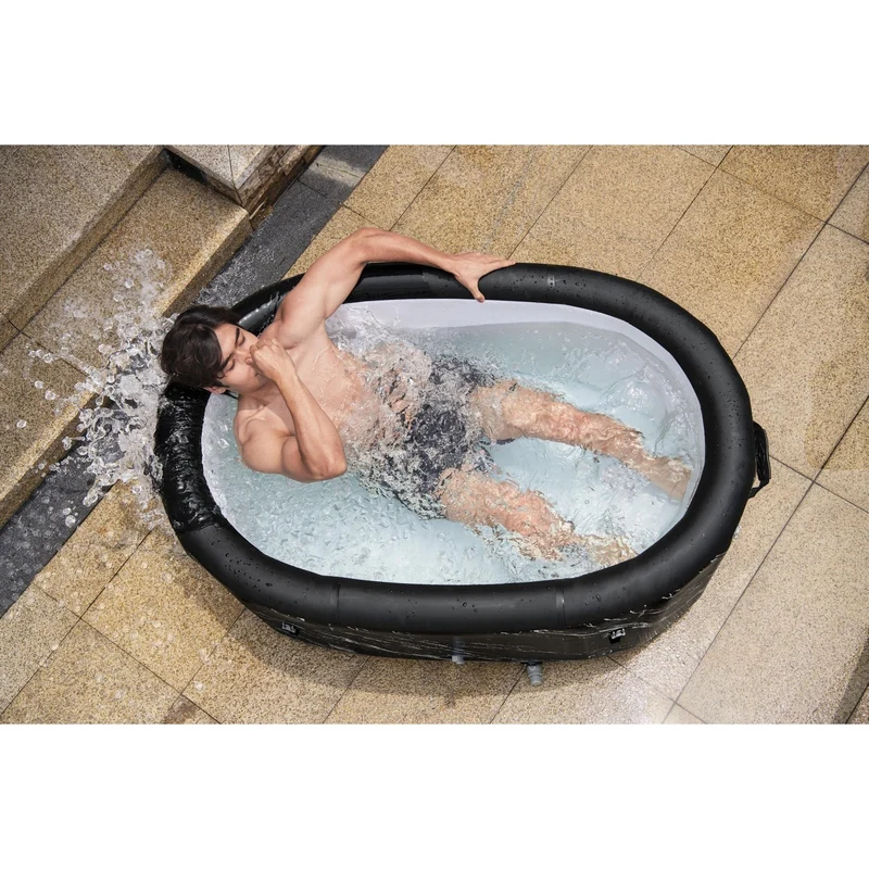 Bestway - Baño de hielo hinchable ovalado negro mármol cepillado