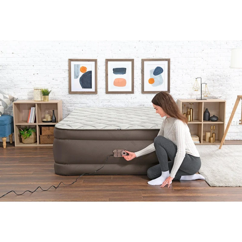 Bestway - Tough Guard/Fortech Colchón hinchable con funda con cremallera y bomba eléctrica integrada