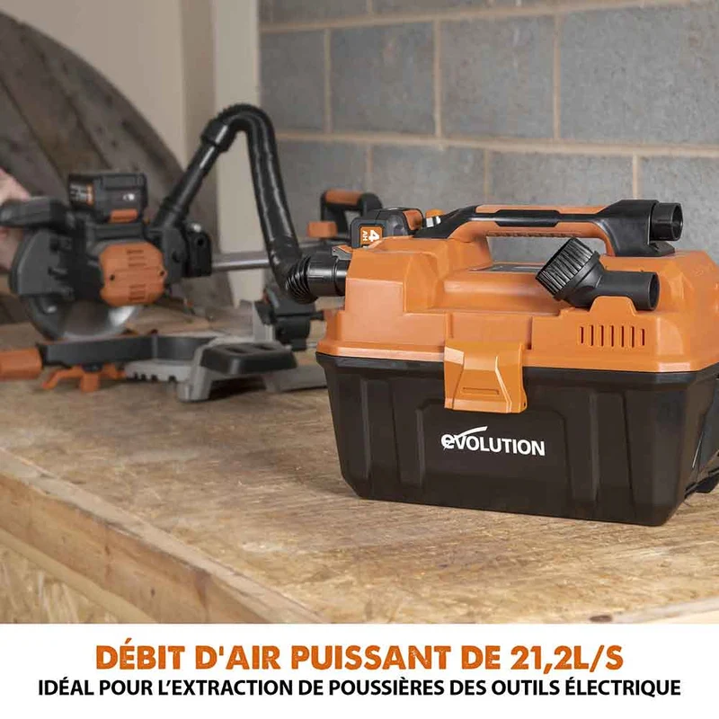 Aspirateur sans fil 11L Evolution R11VAC-Li pour déchets secs et humides sans batterie ni chargeur
