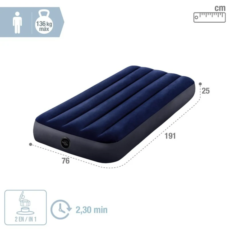 Intex Dura-Beam Standard Classic Downy Colchón Hinchable Individual 76x191cm
