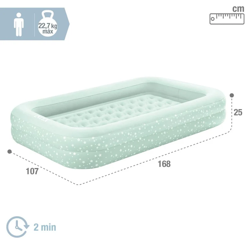 Intex Colchón Hinchable Infantil con Hinchador 107x168x25 cm