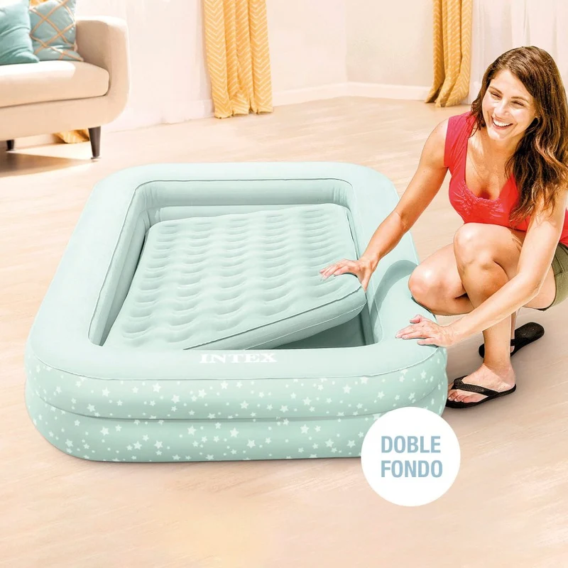 Intex Colchón Hinchable Infantil con Hinchador 107x168x25 cm