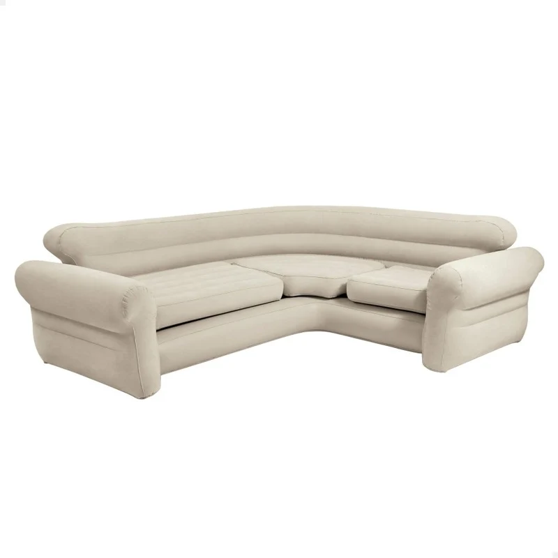 Intex Sofá Rinconera Hinchable 257x203x76 cm Crema
