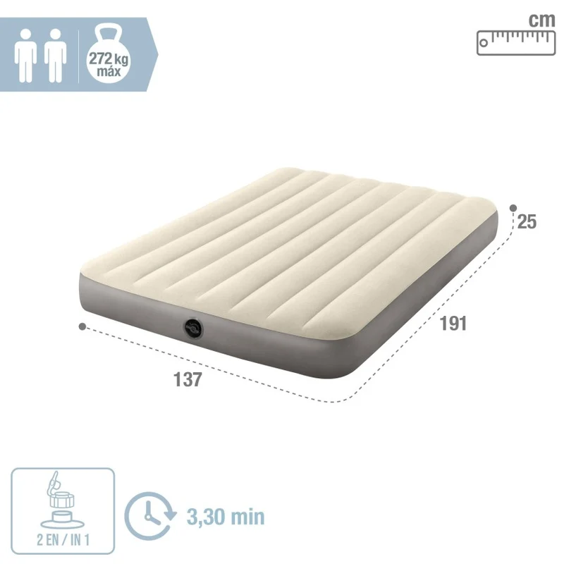 Intex Dura-Beam Standard Colchón Hinchable 137x191x25 cm