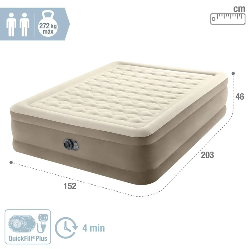 Intex Dura-Beam Deluxe Ultra Plush Colchón Hinchable Queen 152x203cm