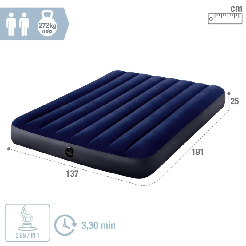 Intex Dura-Beam Standard Classic Downy Double Airbed 137x191cm