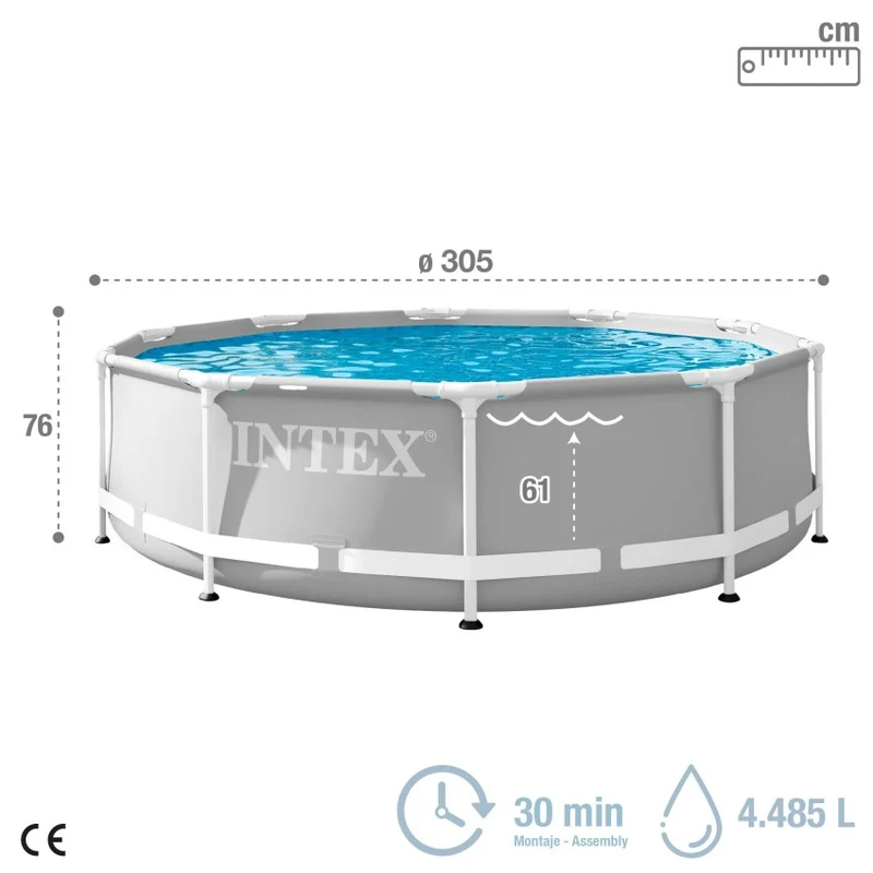 Intex Prism Frame Piscina Desmontable Redonda 305x76cm con Depuradora