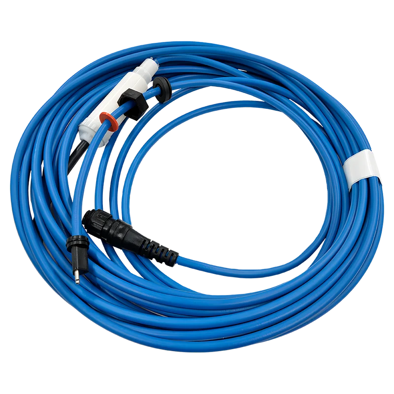 Cable 18 m.- Ø 10 mm, 2 hilos, azul, con Swivel para limpiafondos Dolphin