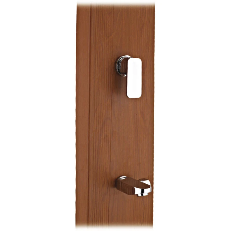 Ducha solar cuadrada Gre aspecto madera con lavapies DSALC32W