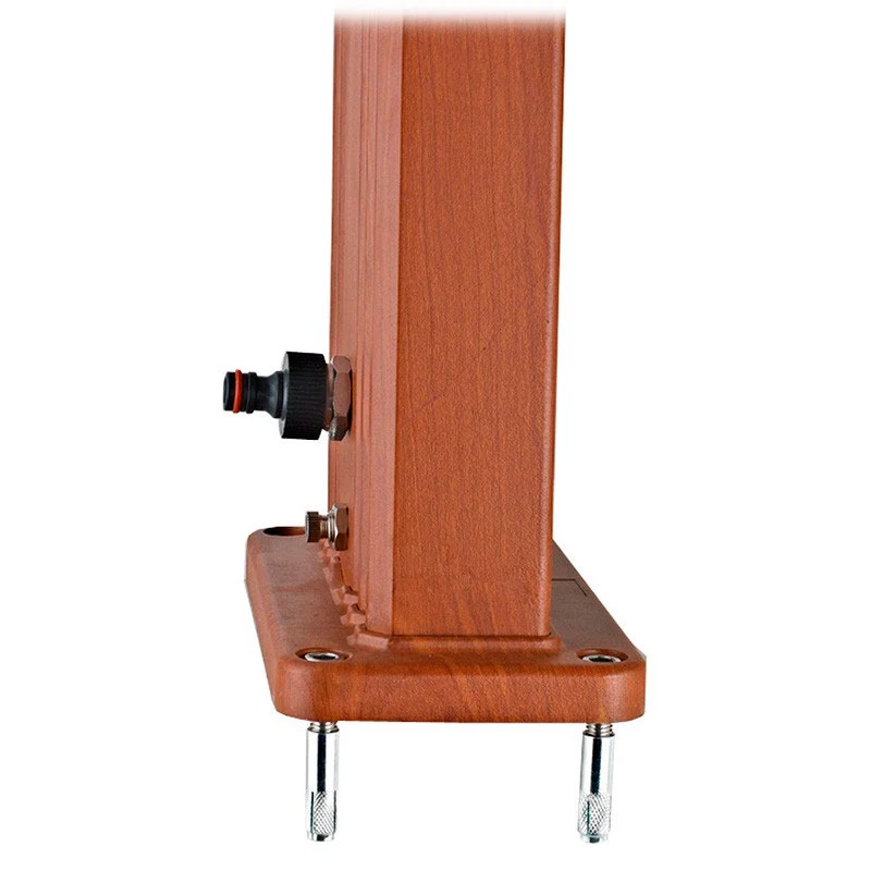 Ducha solar cuadrada Gre aspecto madera con lavapies DSALC32W