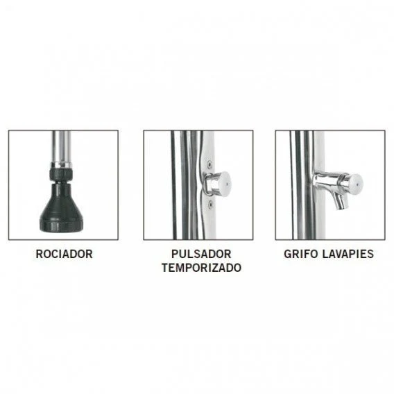 Astralpool Ducha piscina con 1 rociador lavapiés y pulsador temporizado para piscina