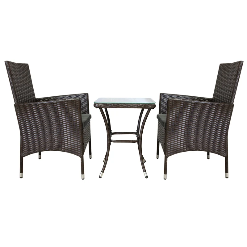 Jardí Set Bistro en Rotin Marron