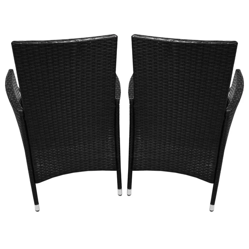 Jardí Set Bistro en Rotin Noir