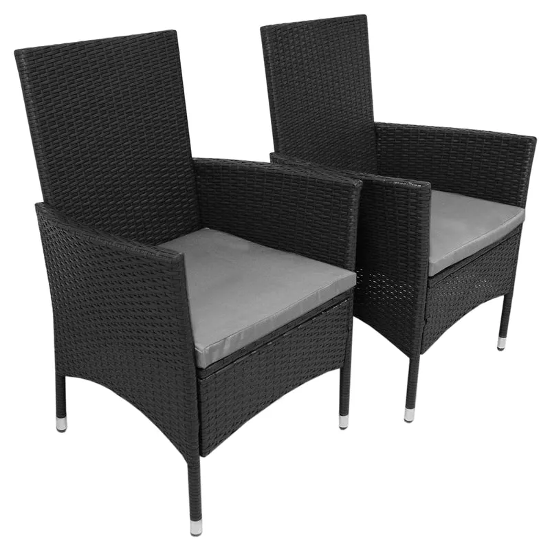 Jardí Set Bistro en Rotin Noir