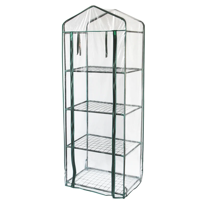 Mini Serre à 4 étagère avec Couverture en PVC